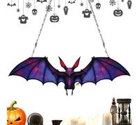 Attrapeurs de lumière de chauve-souris en vitrail, attrape-lumière de chauve-souris pour fenêtre, Décor de pendentif de chauve-souris en acrylique pour fenêtre d’Halloween, Décorations murales au desi