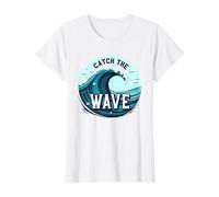 Attrapez la Vague : L'Aventure océanique du Surfeur T-Shirt, Femme, Blanc, XXL