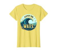 Attrapez la Vague : L'Aventure océanique du Surfeur T-Shirt, Femme, Citron, XS