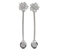 Attrayant des attaches de rideau 2 pack | Conception de fleurs en cristal extensible | Randonnées en acier inoxydable pour salon/chambre/salle de bain | Pas de formes de forage