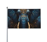 Attrayant et choquant! dlxw Drapeau d'extérieur éléphant étrange de 0,9 x 1,5 m avec en-tête en toile, résistant aux UV, excellent savoir-faire, superbe et éblouissant