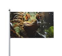 Attrayant et choquant! DLXW Drapeau d'extérieur en forme de lézards épineux de 0,9 x 1,5 m avec en-tête en toile, résistant aux UV, excellent savoir-faire, superbe et éblouissant