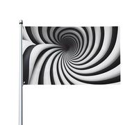 Attrayant et choquant! Dlxw Drapeau d'extérieur en spirale illusion d'optique avec en-tête en toile, résistant aux UV, excellent savoir-faire, superbe et éblouissant