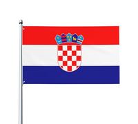 Attrayant et choquant. Drapeau de la République de Croatie de 0,9 x 1,5 m avec en-tête en toile, résistant aux UV, excellent savoir-faire, superbe et éblouissant