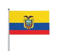 Attrayant et choquant. Drapeau de l'Équateur de 0,9 x 1,5 m avec en-tête en toile, résistant aux UV, excellent savoir-faire, superbe et éblouissant