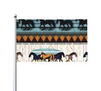 Attrayant et choquant. Drapeau d'extérieur DLXW 0,9 x 1,5 m avec motif à rayures de cheval avec en-tête en toile, résistant aux UV, excellent savoir-faire, superbe et éblouissant