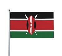 Attrayant et choquant. Drapeau du Kenya 0,9 x 1,5 m avec en-tête en toile, résistant aux UV, excellent savoir-faire, superbe et éblouissant
