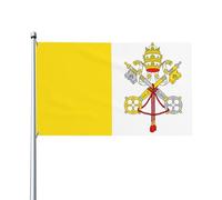 Attrayant et choquant. Drapeau du Vatican de 0,9 x 1,5 m avec en-tête en toile, résistant aux UV, excellent savoir-faire, superbe et éblouissant