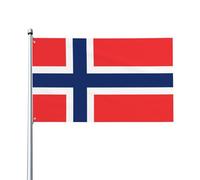 Attrayant et choquant. Drapeau norvégien de 0,9 x 1,5 m avec en-tête en toile, résistant aux UV, excellent savoir-faire, superbe et éblouissant