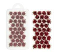 Attuslla Flower Grass Tufts Miniature Décoration Touffes d'herbe Statique pour Les Paysages Miniatures de Thème de Table de Sable, Rose Rouge