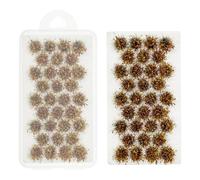 Attuslla Flower Grass Tufts Miniature Décoration Touffes d'herbe Statique pour Les Paysages Miniatures de Thème de Table de Sable, Rouge Clair et Jaune