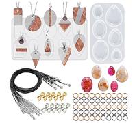 Attuslla Silicone Moule pour Bijoux, Époxy Résine Moule pour Pendentifs, Boucle et Corde de Cire Noire pour Fabrication de Bijoux