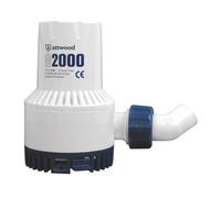 Attwood 4760-4 Pompe de cale submersible HD (Heavy-Duty) 2000 GPH 12 Volts non-automatique sortie filetée et raccord pour tuyau souple 1-1/8" (28mm)