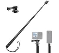 ATUMTEK Perche à Selfie Invisible 150 cm, Compatible avec Caméra d’Action X3, One X/X2, One R/RS,GO2, Hero 12/11/10/9/8/7, Osmo Action, Selfie Stick pour Sports de Plein Air, Adaptateur Inclus