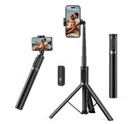 ATUMTEK Perche Selfie 140cm/55 Pouces, Perche A Selfie avec Télécommande Bluetooth Rechargeable, Trépied Selfie Stick en Aluminium Extensible, Compatible avec Téléphones iPhone, Samsung et Android