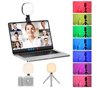 ATUMTEK RGB LED Video Light, Éclairage Caméra Portable, Lampe Vidéo à Clipser pour Ordinateur Portable, Lumiere Streaming CRI 95+, 2900-6700K pour Photographie, Vlogging, Conférence Vidéo
