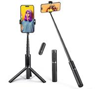 ATUMTEK Trépied Bluetooth pour Selfie, Perche à Selfie en Aluminium 3 en 1, Rotatif à 360° avec Télécommande sans Fil pour iPhone 16/15/14/13/12 mini/11 Pro/XS Max/XR/X/8/7, Samsung Smartphones Noir