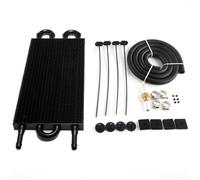 ATUMY Kit De Conversion De Radiateur Manuel-Automatique Universel en Aluminium pour Transmission À Distance, 4 Ou 8 Rangées, TOC-1001 Refroidisseur d'huile Moteur(4 Row Black)