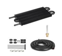 ATUMY Kit De Conversion De Radiateur Universel pour Climatisation De Voiture, 4/6/8 Rangées, Tube De Condenseur, Tube De Transmission, Refroidisseur D'huile Refroidisseur d'huile Moteur(4 Row Black)