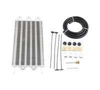 ATUMY Kit De Refroidisseur D'huile Universel en Aluminium, 4, 6 Ou 8 Rangées, pour Transmission Automatique, Convertisseur De Radiateur Manuel/Automatique Refroidisseur d'huile Moteur(6 Row Silver)