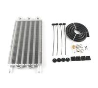 ATUMY Refroidisseur De Transmission en Alliage D'aluminium, Kit De Refroidisseur D'huile Universel À 16 Passages avec Tubes Et Ailettes, Universel Refroidisseur d'huile Moteur(China-6 Row Silver)