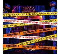Atuoxing 5 Lot de 5 Rubans d'avertissement Halloween Decoration 30M Bande Adhésive Effrayante d'halloween Zombie Décoration de Halloween Fête