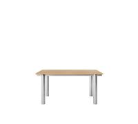 Atura Table à Manger 160x90 cm Acier Inoxydable/Chêne Naturel
