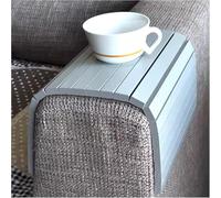 Atural Plateau d'appoint en chêne - Plateau d'accoudoir en bois réglable - Table plateau de canapé - Surface en bois souple et robuste pour café, sacs publicitaires, repas - Style 2