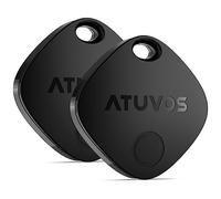 ATUVOS Air Tag Traceur Compatible avec l’app Localiser Apple (iOS Uniquement, Android Non Pris en Charge), Localisateur Bluetooth pour Clés/Bagages/Portefeuilles/Valises, IP67 Imperméable, 2-Pack