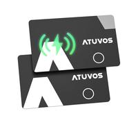 ATUVOS Air Tag Traceur Lot de 2, 1,6 mm Ultra-Fin Rechargeable Wallet Tracker Card Compatible avec Apple Localiser Application (iOS Seulement), Localisateur d'articles pour Valise Clés Bagages Sacs