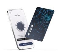 ATUVOS Système Double Air Card Tag Traceur Pro Lot de 1, Recharegable Wallet Tracker Compatible avec iOS Apple et Android Google Localiser, Localisateur Bluetooth Carte pour Portefeuille/Sac/Bagages