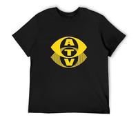 ATV Associated Television Retro TV Station UK British Broadcaster Men's T-Shirt Unisex Black Cotton Hip Hop Print Tee Shirts S