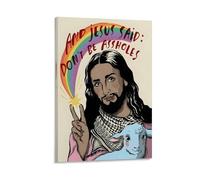 ATVIOB Impression sur toile « What Jesus Said » - Décoration murale pour chambre à coucher, salon - 30 x 45 cm - Style cadre