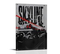 ATVIOR JDM Poster de voiture GTR R34 - Impression sur toile de voiture de rêve - Décoration murale moderne pour chambre à coucher, salon - 30 x 45 cm - Style cadre
