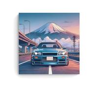ATVIOR JDM Poster de voiture GTR R34 - Impression sur toile de voiture de rêve - Décoration murale moderne pour chambre à coucher, salon - 30 x 30 cm - Sans cadre
