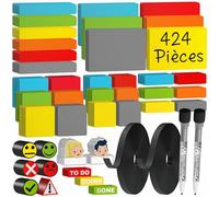 ATWAM - 424 Étiquettes Magnétiques Effaçables & Inscriptibles - Scrum - Lot de aimants et Accessoires inscriptibles pour Tableau Blanc, Tableau magnétique, Tableau magnétique et réfrigérateur