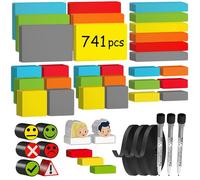 ATWAM 741 Étiquettes Magnétiques Effaçables & Inscriptibles - Scrum - Lot de aimants et Accessoires inscriptibles pour Tableau Blanc et réfrigérateur