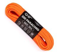 Atwood Rope MFG Paracorde 550 30,5 m - Corde de parachute à 7 brins en nylon - Équipement de survie extérieur, fabriqué aux États-Unis | Cordons, bracelets, poignées, porte-clés (orange fluo)