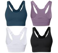 Atxnn Soutien-Gorge de Sport Femme Brassiere Bretelles Réglables Dos Croisé Bra Coussinets Amovibles sans Couture Push Up pour Quotidien Sport Yoga