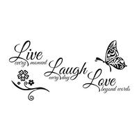 Atyhao Autocollant Mural CR¨¦atif Papillon, Citation en PVC, Devise, Chambre, Salon, d¨¦coration Murale