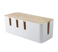 Atyhao Boîte de Gestion des Câbles, Boîte de Câbles avec Couvercle en Bois Cacher et Couvrir Les Bandes d'alimentation ou Les Cordons, Boîte Organisateur de Cordon pour Bureau, Bureau et