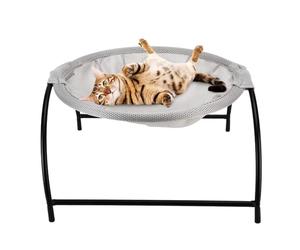 Atyhao Hamac d'été pour chat et animal domestique - Tissu respirant avec poche - Dissipation de la chaleur - Pour chat - Gris