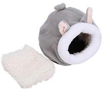 Atyhao Lit de Hamster, Forme Animale Mignonne en Peluche Coton nid d'hiver nid de Sommeil Chaud pour hérisson Rat Nain Gerbille syrien Hamster(Gris)