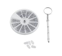 Atyhao Lunettes de Montre Réparation Vis en Acier Inoxydable écrous Trousse à Outils + Plaquette de Nez + Tournevis
