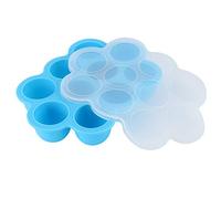 Atyhao Plateau de congélation en Silicone 10 Trous Contenant réutilisable avec Couvercle Moules à bouchées d'œufs pour Aliments pour bébés Faits Maison Purées de Fruits et Lait Maternel(Une)