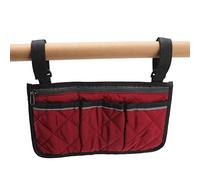Atyhao Sac de Rangement Latéral pour Fauteuil Roulant, Pochette pour Accoudoir avec Porte-gobelet et Bande Réfléchissante, Tissu Imperméable, pour la Plupart des Fauteuils Roulants, (Rouge)