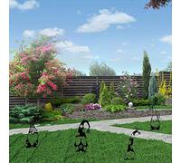 Atyhao Silhouette de Nain de Jardin, Piquets en Acier Décorations de Nain Debout Mignon 4pcs Silhouette Décor Extérieur Mignon Fait à la Main Cour Art Silhouette, Décor de Jardin (A)
