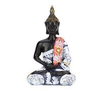 Atyhao Statue du Bouddha Zen en Méditation - Décoration Asie du Sud-Est en Résine pour Fête et Célébration (Argent)