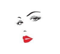 Atyhao Sticker Mural, PVC Belle Femme Visage et Lèvres Rouges Sticker Mural Maison Salon Chambre Décoration