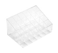 Atyhao Support de Rouge à Lèvres Transparent Organisateur Présentoir Vernis à Ongles Boîte de Rangement de Maquillage 24-grille Sûr Robuste